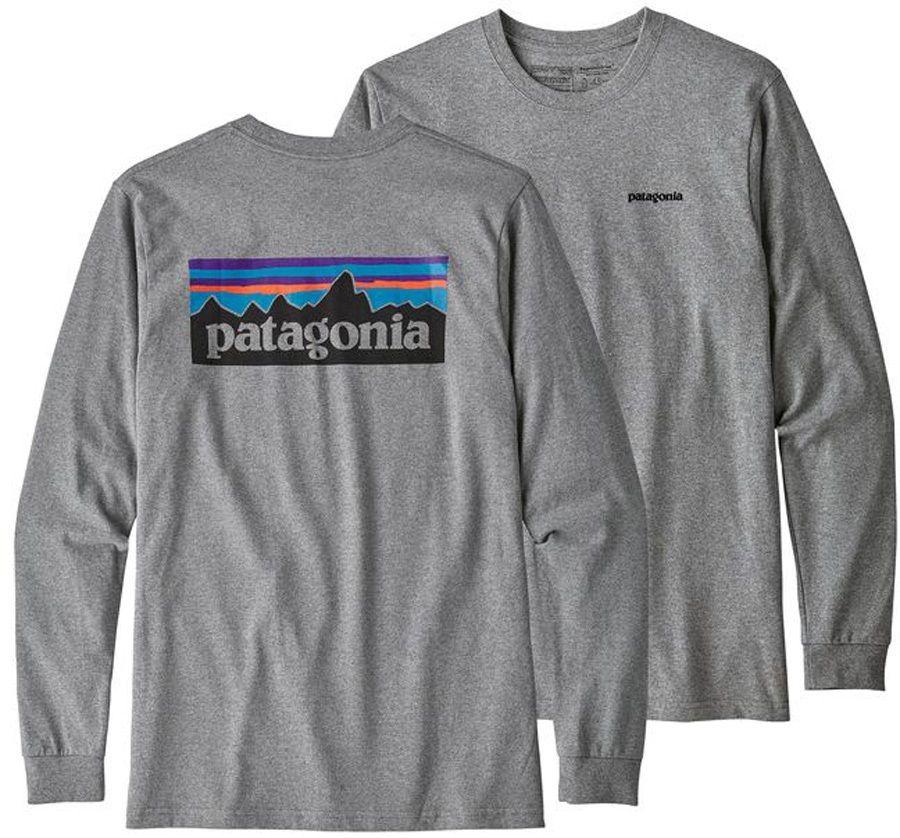 S and L Logo - Patagonia P-6 Logo Responsibili-tee L/S T-Shirt, S Gravel Heather