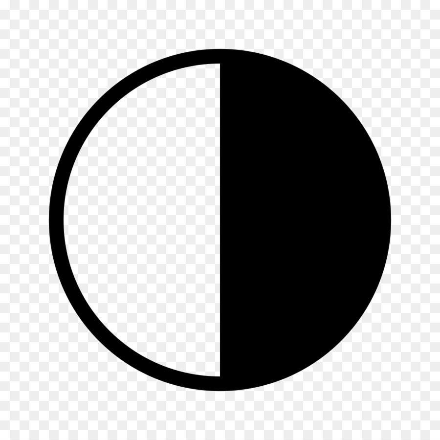 Half Black Circle Logo - Computer Icon Circle Clip art moon png download*1024