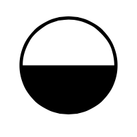 Half Black Circle Logo - Charbase U+25D2: CIRCLE WITH LOWER HALF BLACK