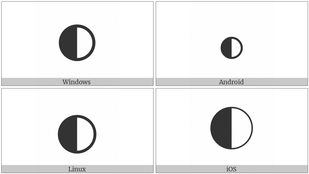 Half Black Circle Logo - CIRCLE WITH LEFT HALF BLACK | UTF-8 Icons
