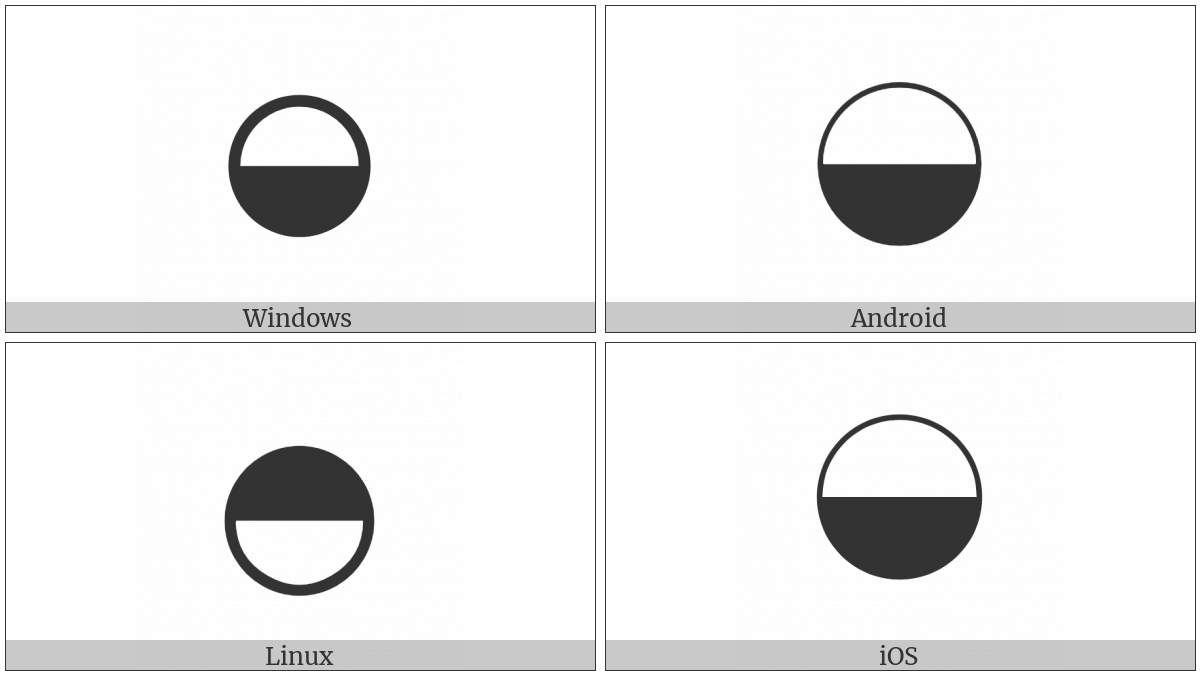 Half Black Circle Logo - CIRCLE WITH LOWER HALF BLACK | UTF-8 Icons