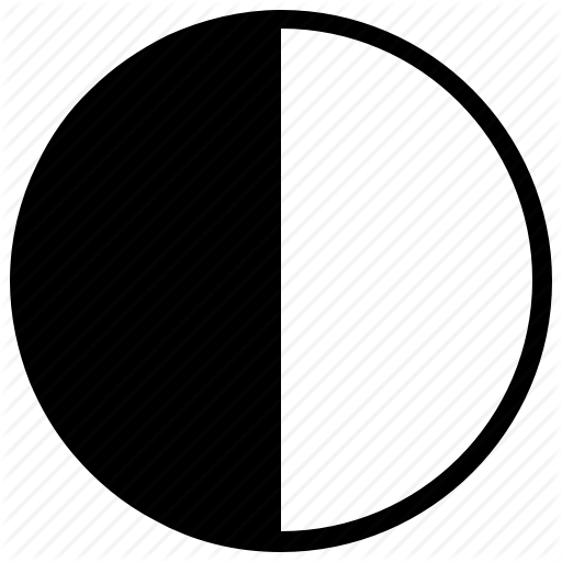 Half Black Circle Logo - Circle, geometry, half, round icon