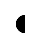 Half Black Circle Logo - Charbase U+25D6: LEFT HALF BLACK CIRCLE