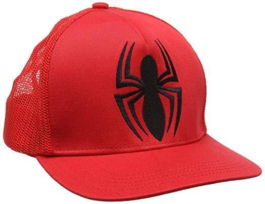 Man with Red Hat Logo - Marvel Unisex's Spider-Man-Logo-Kids Baseball Cap, Red, One Size ...