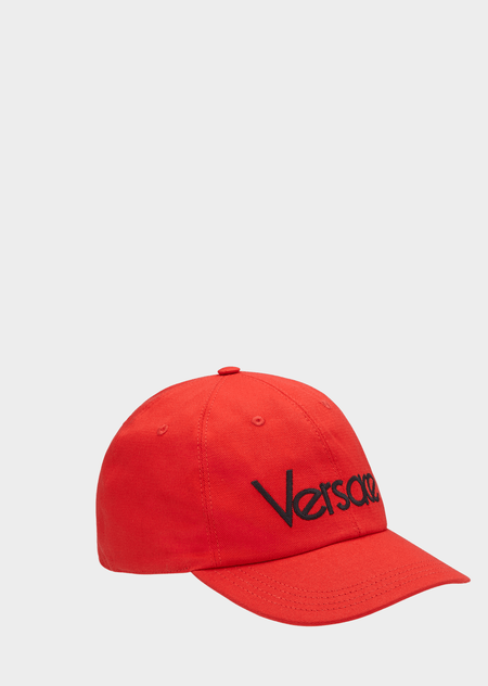 Man with Red Hat Logo - Versace Hats & Gloves for Men. US Online Store