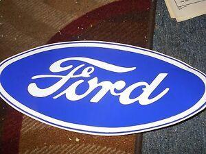 White Car Blue Oval Logo - FORD OVAL LOGO BLUE WHITE 17 INCH DECAL STICKER NEW ...