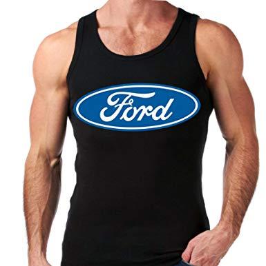 Black Blue Oval Logo - Velocitee Speed Shop Mens Vest Licensed Ford Blue Oval Logo A12614 ...
