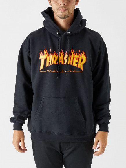 Thrasher Fire Hoodie Logo - Thrasher Flame Logo Hoodie