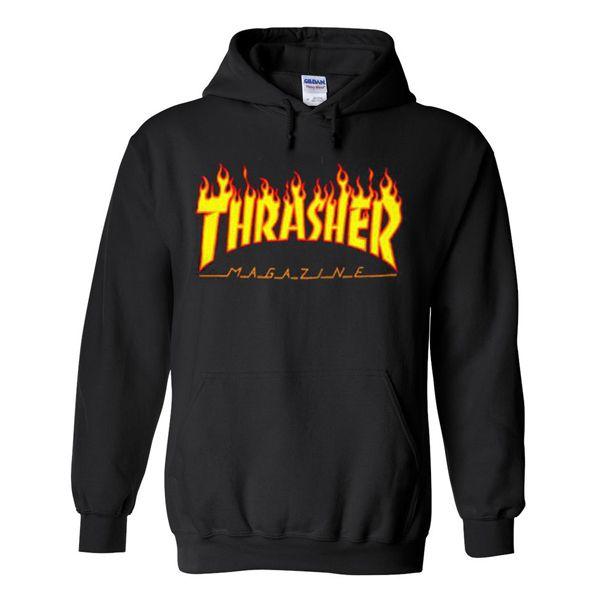 Thrasher Fire Hoodie Logo - Thrasher Fire Yellow Hoodie