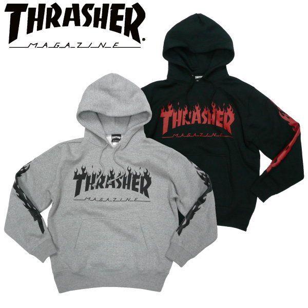 Thrasher Fire Hoodie Logo - THRASHER （ slasher ） FLAME LOGO pullover Hoodie FIRE fire logo