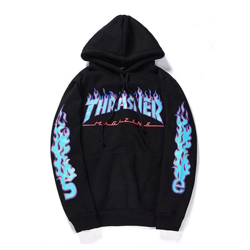 Thrasher Fire Hoodie Logo - Thrasher Hoodies Men Fire Printed Sweatshirt Unisex Hip Hop ...