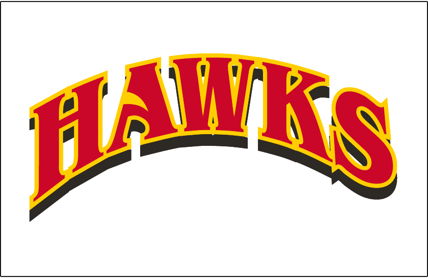 American with Red and Yellow Logo - Atlanta Hawks Jersey Logo - National Basketball Association (NBA ...