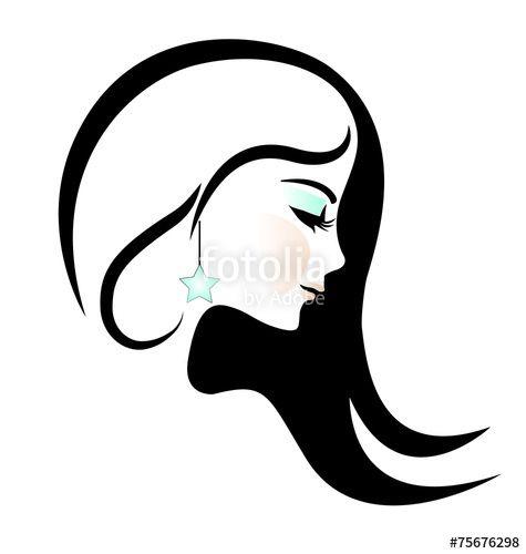 Beautiful Lady Logo - Beauty woman portrait logo vector design Stock image and royalty
