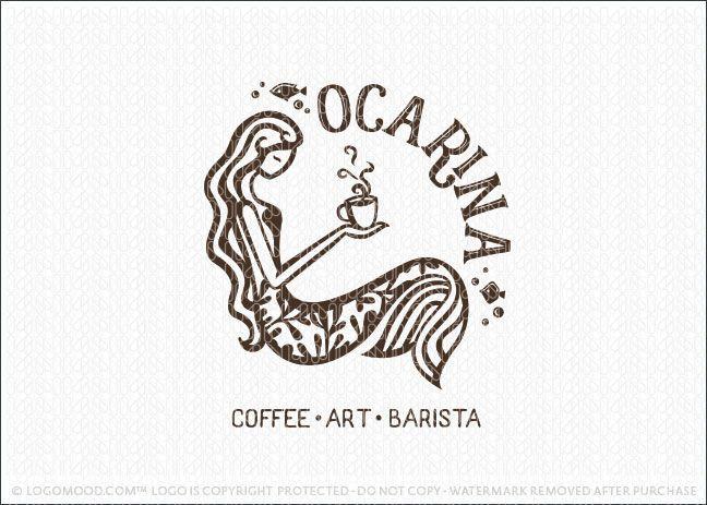 Beautiful Lady Logo - Ocarina Coffee. branding. Logo design, Logos