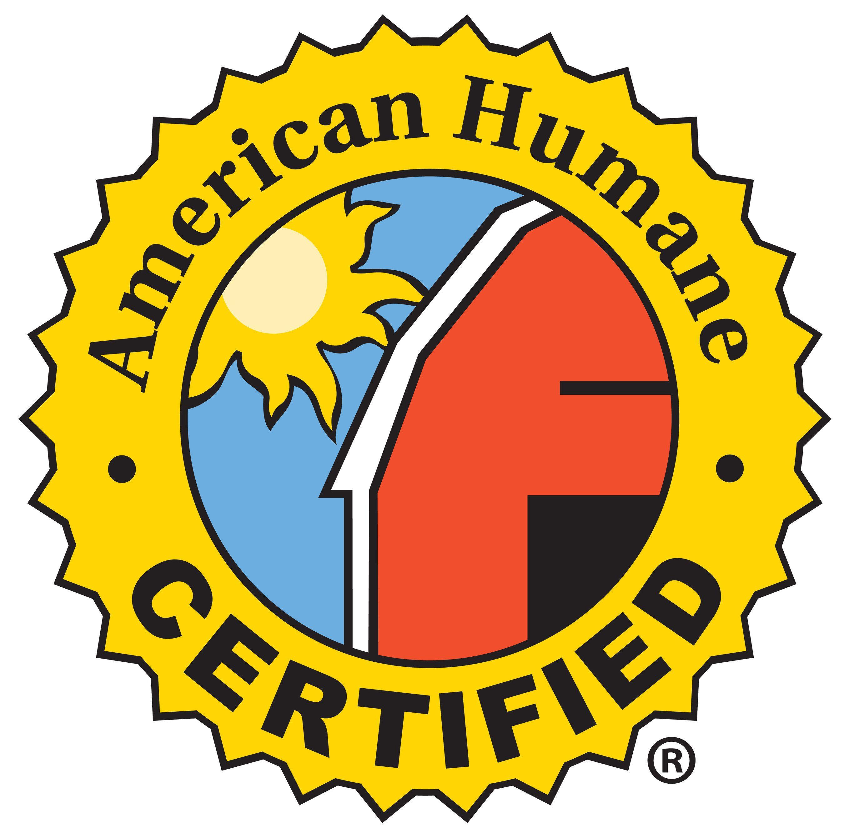 American with Red and Yellow Logo - American Humane Certified Logo