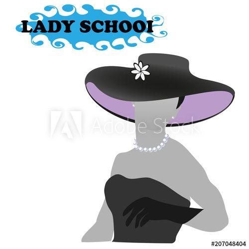 Beautiful Lady Logo - Beautiful young woman in fashion clothes. Logo of the school for