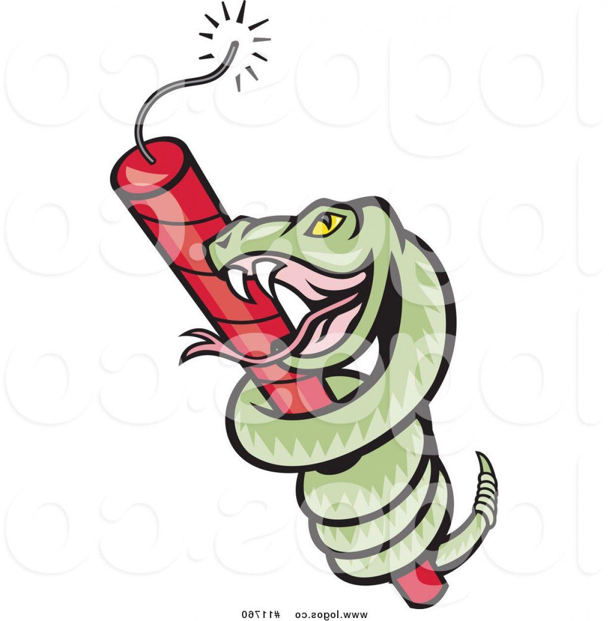 Rattlesnake Logo - Royalty Free Vector Of A Rattle Snake Coiled Around Dynamite Logo By ...