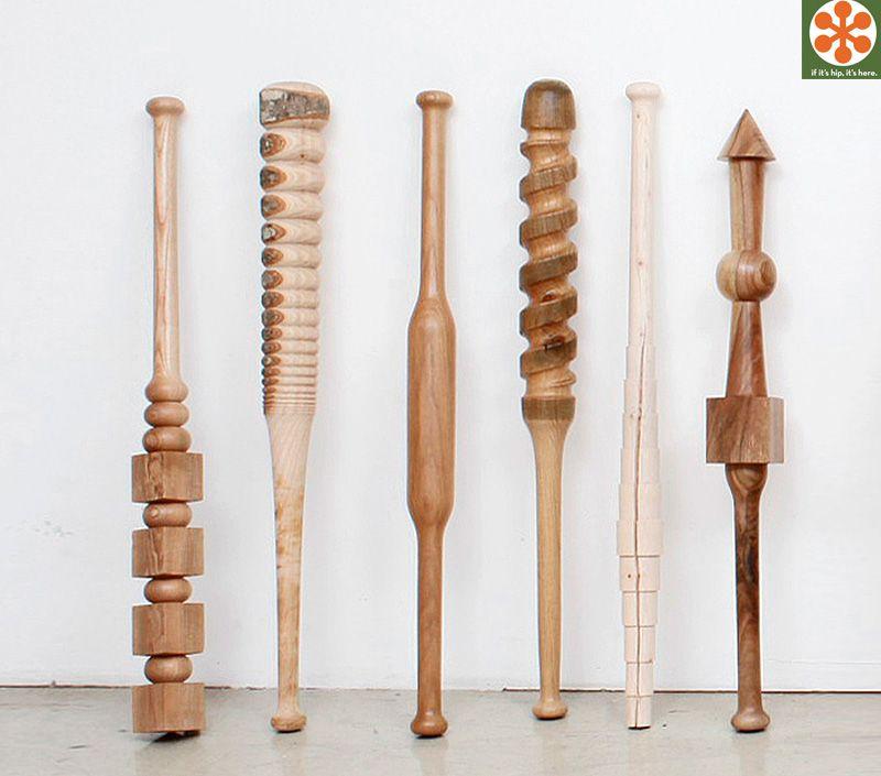 Wood Baseball Bat Logo - If It's Hip, It's Here (Archives): 30 Carved Wood Baseball Bats by ...
