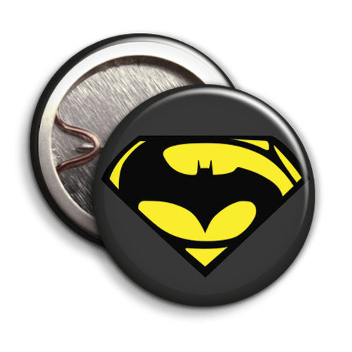 Batman vs Superman Logo - Batman - Batman vs Superman Logo - Parody Badges