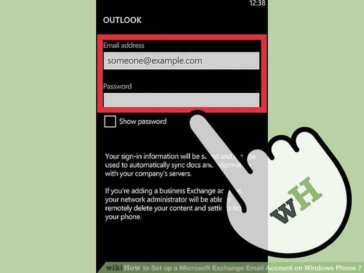 Outlook Phone Logo - How to Set up a Microsoft Exchange Email Account on Windows Phone 7