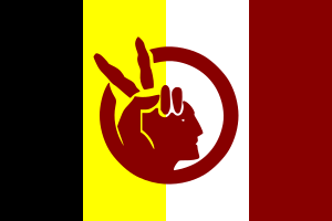 American with Red and Yellow Logo - Red Power movement