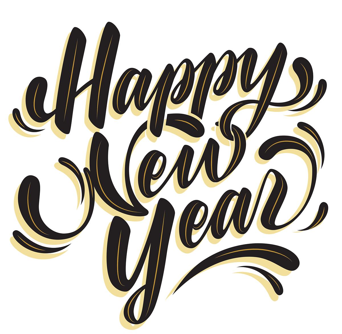Happy New Year Logo - Happy New Year - Digitized Lettering on Behance