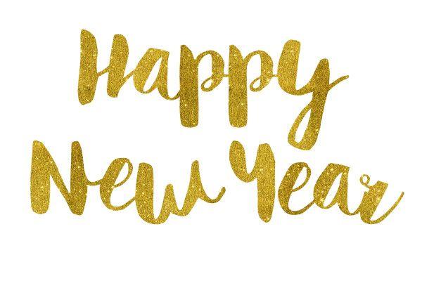 Happy New Year Logo - Happy New Year Gold Foil Text - ccPixs.com