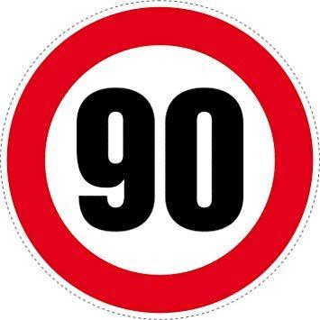 Red H in Circle Logo - 2 Red '90' Km/H Speed Limit Circle Stickers (125 mm / 5 inches ...