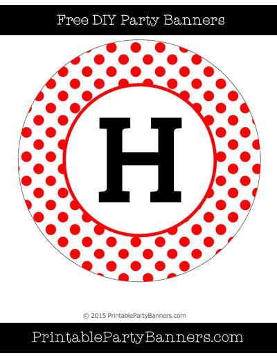 Red H in Circle Logo - Red and White Circle Polka Dot Capital Letter H