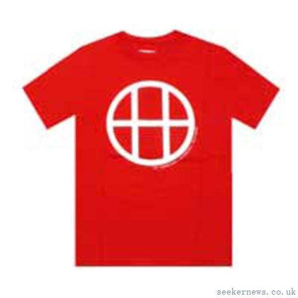 Red H in Circle Logo - Design Red Huf Circle H Tee 00033Red Factory Sale - £40.83