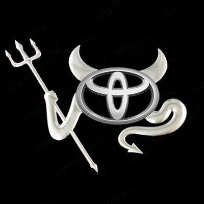 Cool Toyota Logo - 3D TOYOTA Chrome Cool Fun Cute Demon Devil Decal Logo Sticker for ...