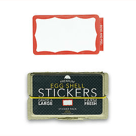 Orange and Red Wavy Logo - Eggshell Stickers - Red Wavy Border (80 Pack) | clinic116