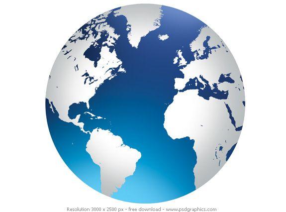 Blue White World Globe Logo - World globe background
