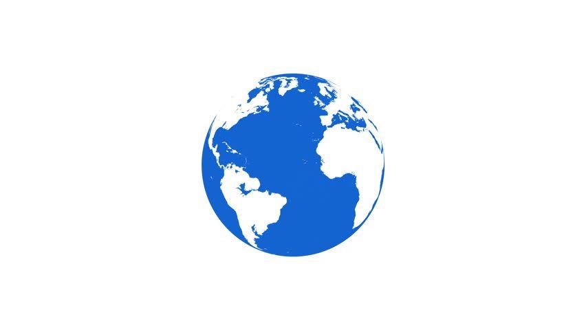 Blue White World Globe Logo - 4k Animated in of Spinning Stock Footage Video (100% Royalty-free ...