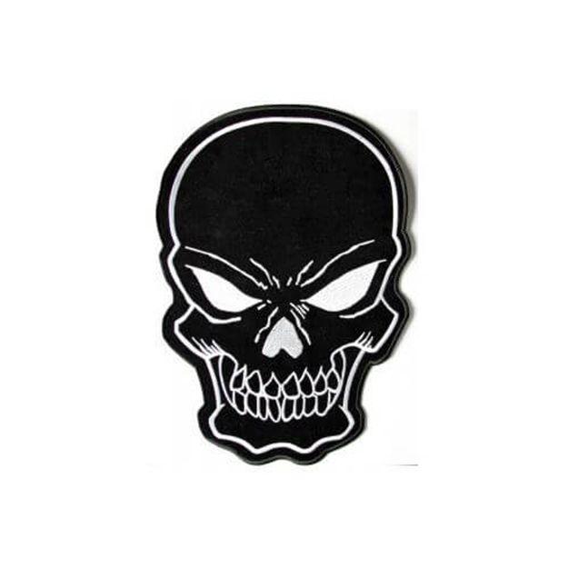 Black Skull Logo - Black Skull Large Back Iron on Patch - Aftermarket motorcycle parts ...