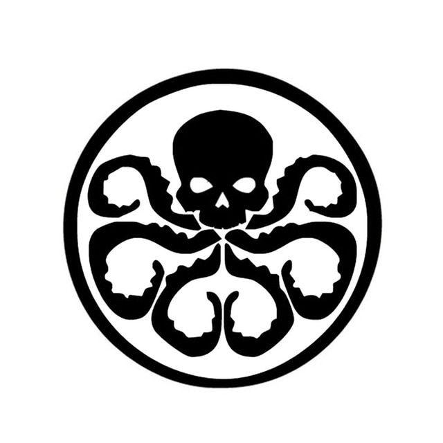 Black Skull Logo - 12*12CM Hydra Skull Logo Car Stickers Aegis Board Avengers Tank Car ...