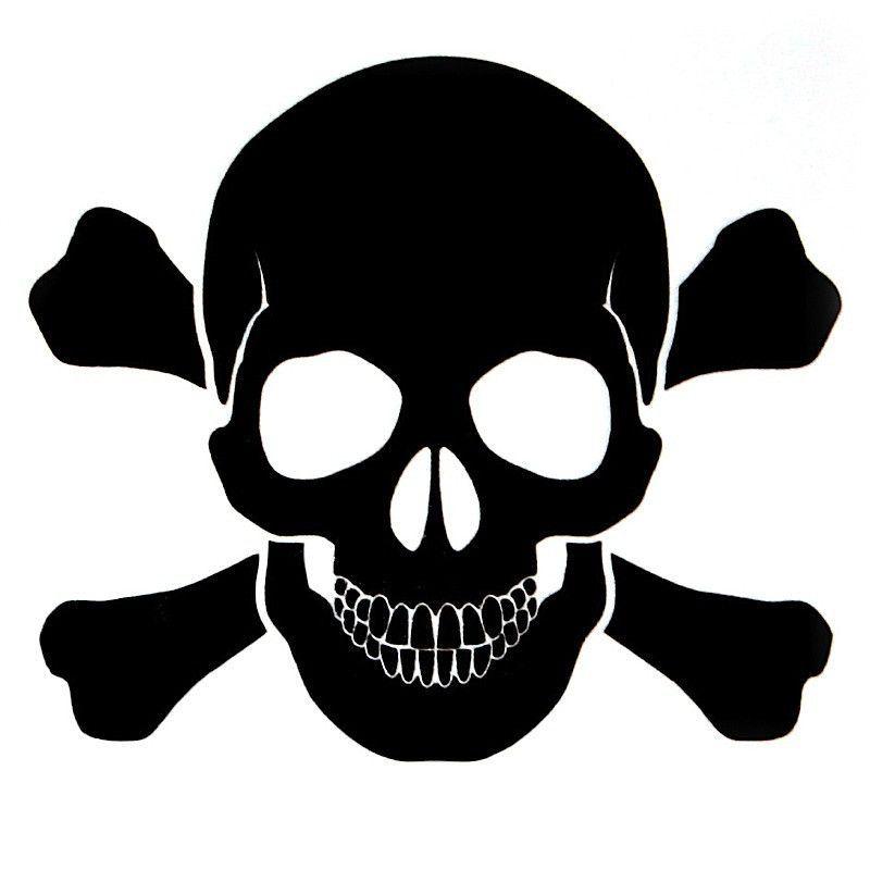 Black Skull Logo - Black Skull and Bones Decal x 3. Real Style