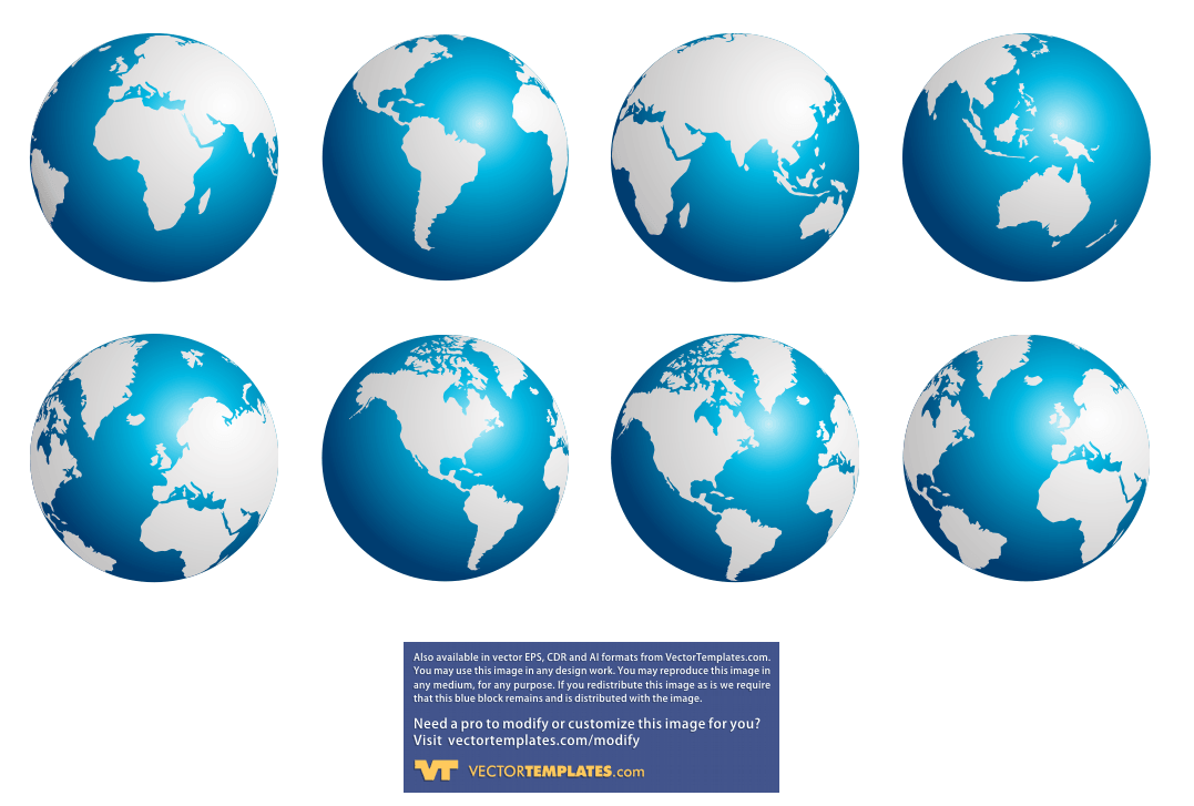 Blue White World Globe Logo - Globe Vector.com. Free for personal use Globe Vector