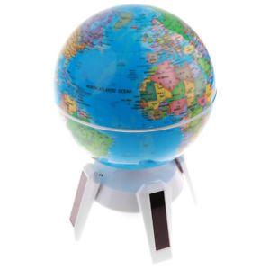 Blue White World Globe Logo - 5.5 Blue Ocean Desktop World Globe Roating Globe Solar Powered