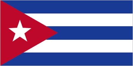 Blue with a Red Triangle Logo - Flag of Cuba