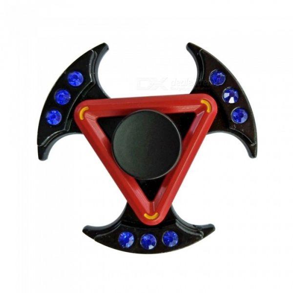 Blue with a Red Triangle Logo - Spinners. Red Triangle Shape Fidget Spinner. Spinnermania