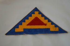 Blue with a Red Triangle Logo - WWII, U.S.7th ARMY DIVISION PATCH TRIANGLE #D