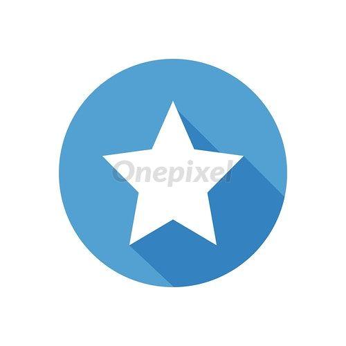 White Blue Circle Star Logo - White star on blue circle isolated, Clean vector flat design