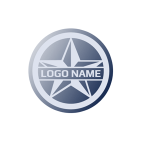 White Blue Circle Star Logo - Free Star Logo Designs. DesignEvo Logo Maker