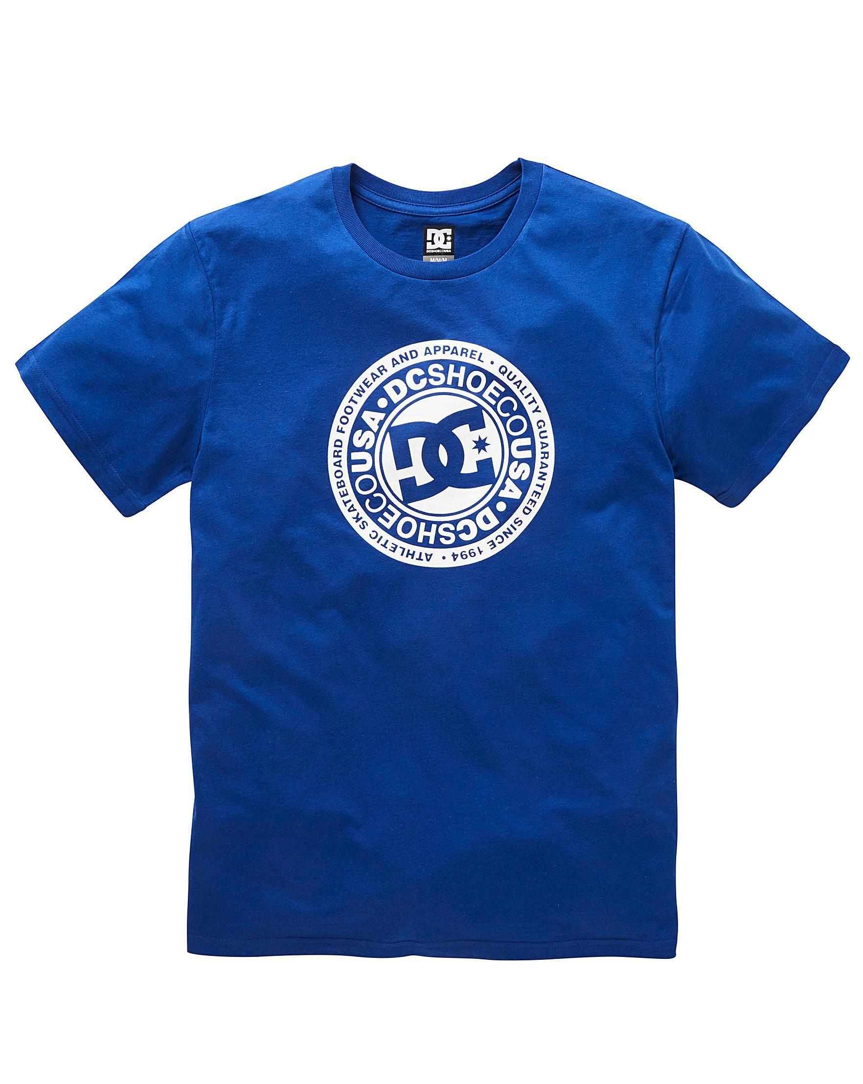 White Blue Circle Star Logo - Dc Shoes Circle Star T Shirt In Blue For Men