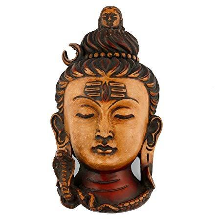 Red Face Statue Logo - CraftVatika's Hand Carved Meditating God Red Face Shiva Head Resin ...