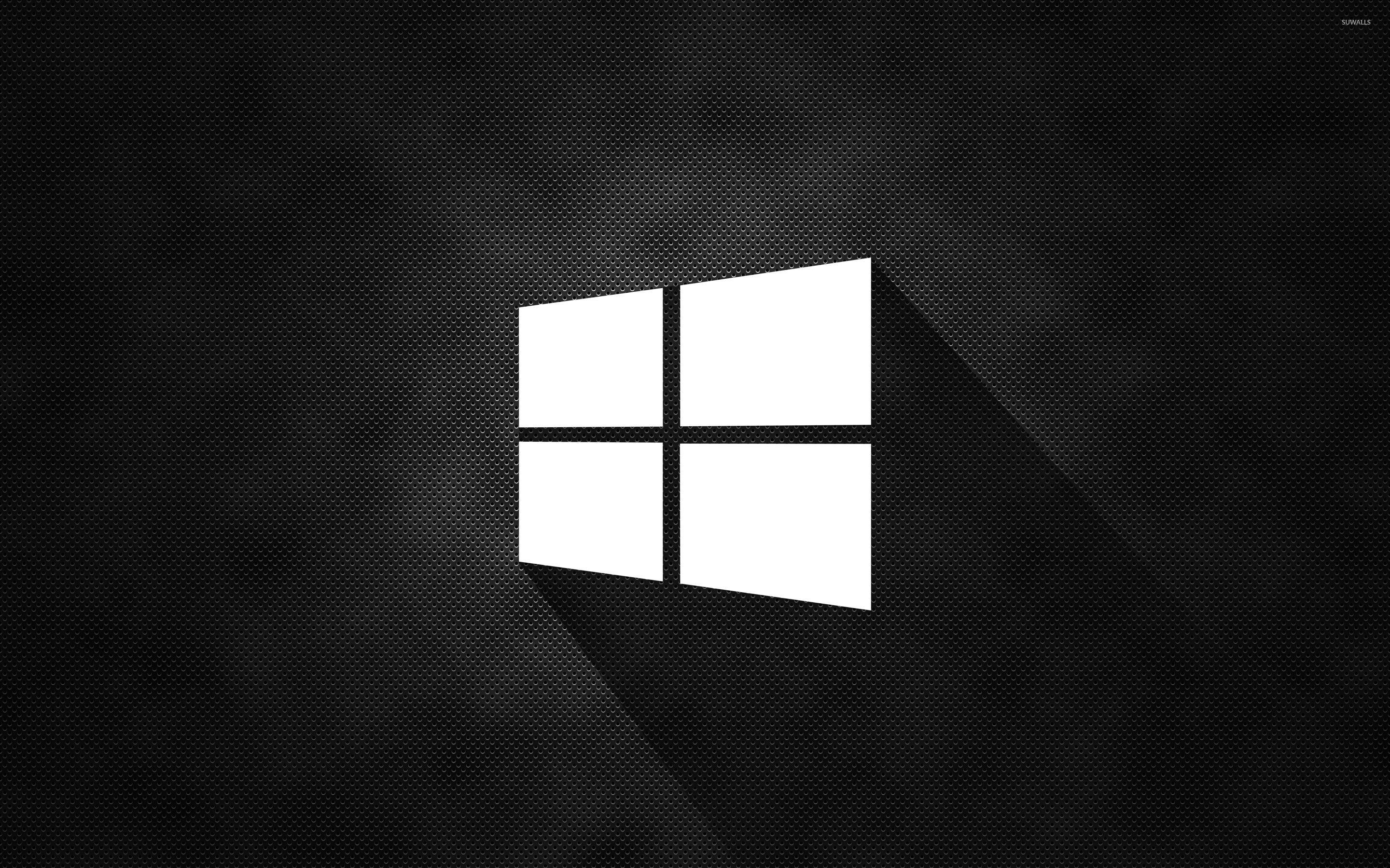 Black Windows Logo - Windows 10 simple white logo on black wallpaper - Computer ...
