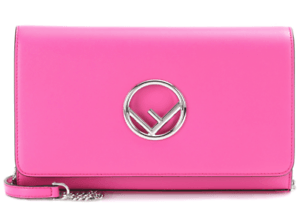 Silver and Magenta Logo - NWT Fendi 2Jours Pink Leather Silver FF Logo Wallet On Chain Clutch ...