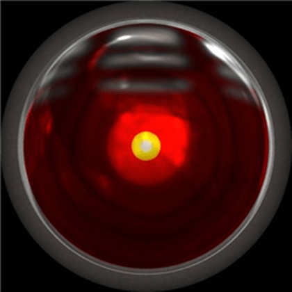 Red Robot Eye Logo - robot eye