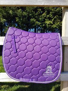 Silver and Magenta Logo - GP Saddle Pad with silver edging and logo